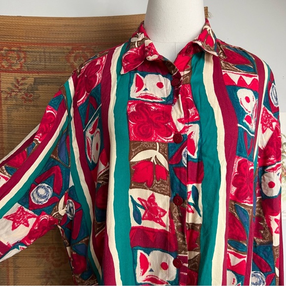 🍄5/$30 1980’s Funky Vintage Button Down - Picture 6 of 9